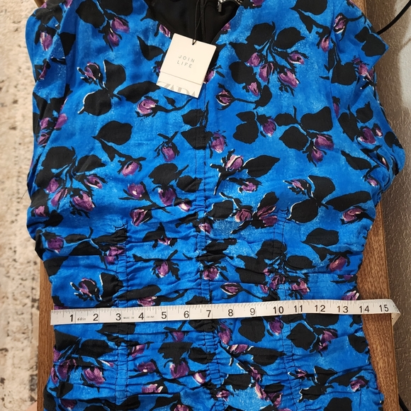 Zara Floral Ruched Long Sleeve Mini Dress - Picture 13 of 13